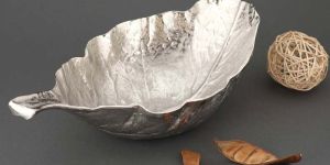 Nickel Plated Leaf Dish