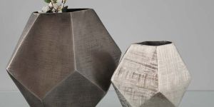 Nickel Textured Matte Vase