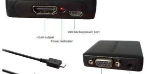 JV07 SD  VGA MALE TO HDMI FEMALE ADAPTER WITH SOUND SUPPORT UP TO 5 MT