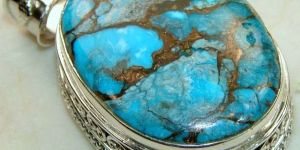 925 Sterling Silver Copper Turquoise Pendant