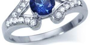 Tanzanite Cz & White Cz  925 Sterling Silver Ring