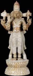 Red Marble Lord Vishnu Statues