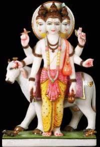 White Marble Lord Dattatreya Statues