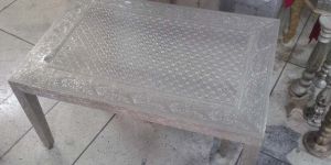 White Metal Embossed Coffee Table (NB-WMCFTL-105)