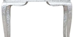 White Metal Embossed Console Table (NB-WMCNTL-104)