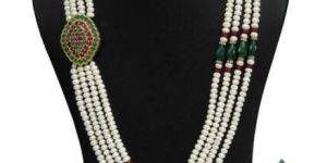 Pearl Brooch Necklace Set