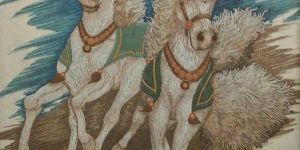 TWO HORSES SAND PAINTING