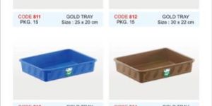 Gold Plastic Tray - 45 X 32 Cm