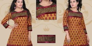 Jecard Cotton Material With The Play Of Kasab Embroidery