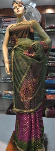 Net Embroidered Saree