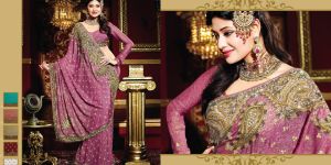 Onion Pink Indian Bridal Traditional Saree