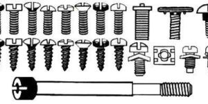 SLOTTED MACHINE SCREWS, CAPTIVE SCREWS AND PROJECTION BOLT