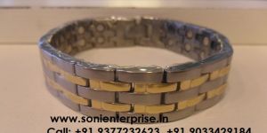 Titanium Bracelet In Golden, Silver Toned