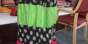 Red Black Sanganeri Printed Cotton Skirt