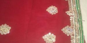 Red Gota Work Pure Georgette Saree