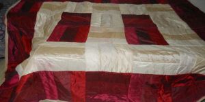 Red Silk King Size Bed cover / Carpet / Blanket