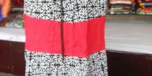 Red White Sanganeri Printed Cotton Skirt