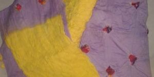 Yellow Purple Pure GC Cotton Printed Chiffon Dupatta Punjabi Suits