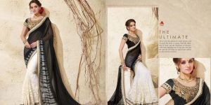 Versatile Black Georgette on Net Designer Saree