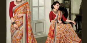 Versatile Cream French Crepe Saree