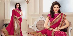 Voluptous Magenta Georgette Saree