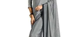 Wealthy Crepe off White Designer Saree