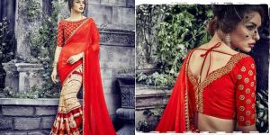 Worldly Red Georgette Designer Saree