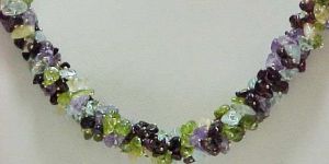Natural Gemstone Chip Necklace