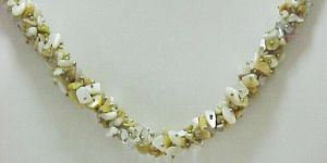 Natural Cream Gemstone Chip Necklace