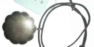 Handmade Natural Leather Pendant with Charm