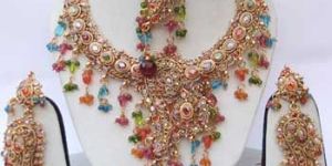 Multi-color Polki Necklace Set