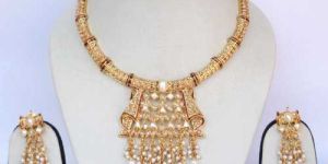 Golden Plated Polki Necklace Set