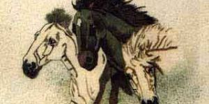 Three Horses Gemstone Painting