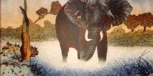 Wild Elephant Gemstone Painting