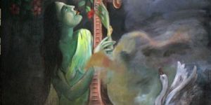 Devi Saraswati Oil Painting