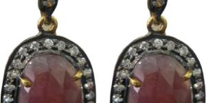 Silver Earrings Gems