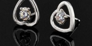 Swarovski Solitaire Heart Earrings