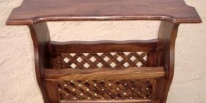 Wooden Magazine Rack Table