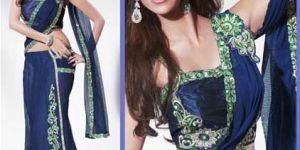 Embroidered Net Saree