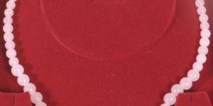 Pink Quartz (Rose) Round Beads Necklace