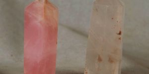 Rose Quartz Obelisk Pair - Shiva Shakti