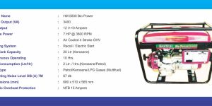 Hm 5000 Bio Power Petrol/kero/lpg  Generator