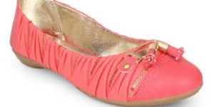 Ladies Peach & Red Belly Shoes