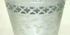 Designer White Metal Planter