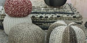 Woolen Yarn Poufs