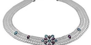Silver Gemstone Necklace  - Sgn  001