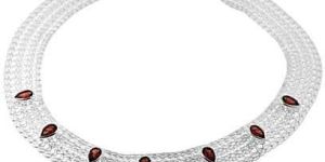 Silver Gemstone Necklace  - Sgn  003