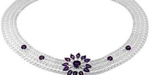 Silver Gemstone Necklace  - Sgn  004