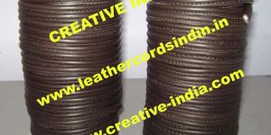 Stitched Round Leather Cords - Antique Brown