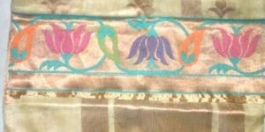 Silk Tissue Net Saree Pathani Pattern Design